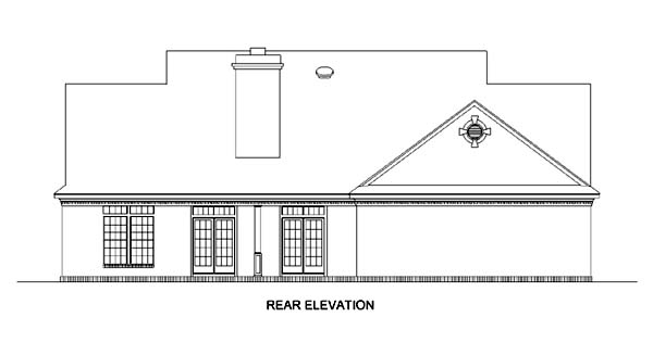Country Rear Elevation of Plan 65797