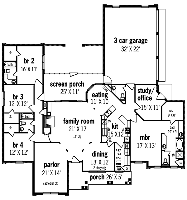 European One-Story Level One of Plan 65799