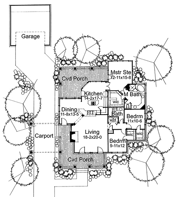 Bungalow Craftsman Level One of Plan 65800