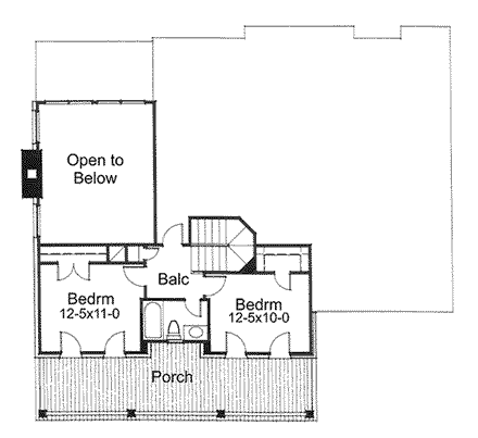 House Plan 65803 Second Level Plan