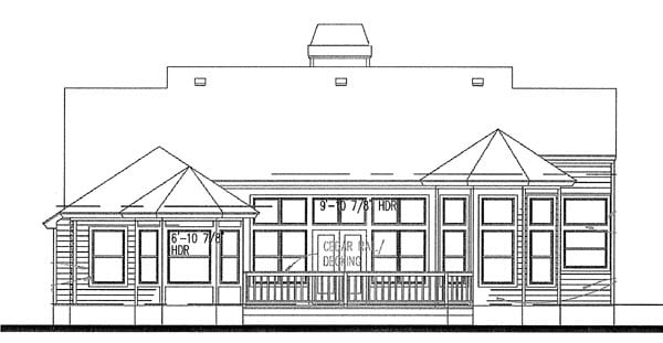 Country Rear Elevation of Plan 65814