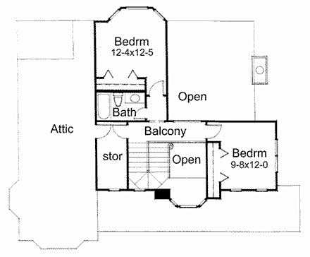 House Plan 65816 Second Level Plan