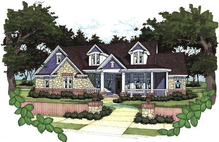 Cape Cod Elevation of Plan 65821