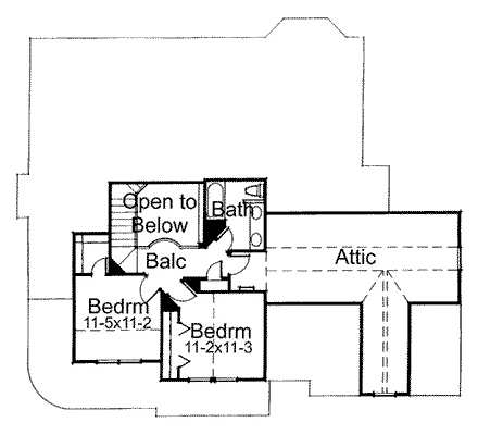 House Plan 65823 Second Level Plan