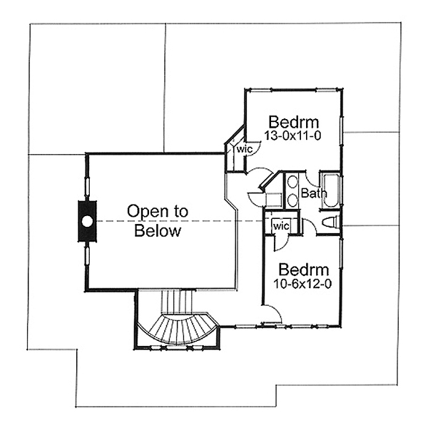 Country Farmhouse Southern Level Two of Plan 65826