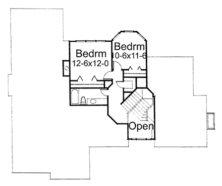 House Plan 65828 Second Level Plan