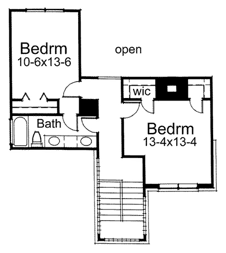 House Plan 65844 Second Level Plan