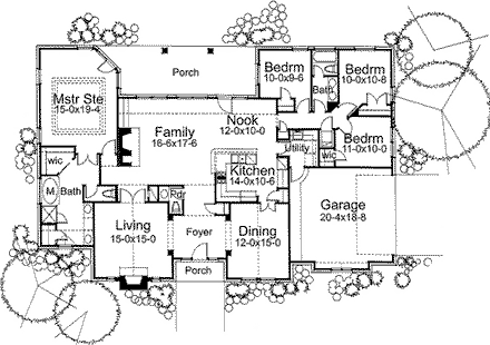 House Plan 65845 First Level Plan