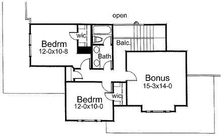 House Plan 65846 Second Level Plan