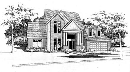 Contemporary Elevation of Plan 65854
