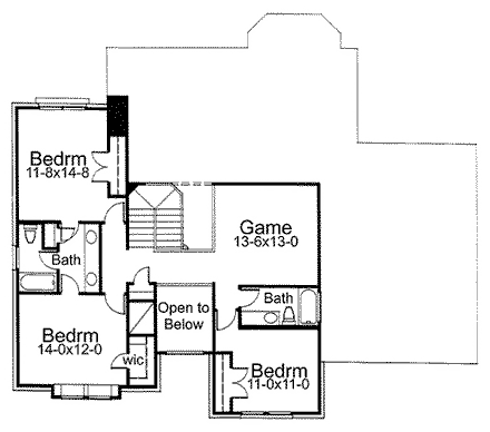 House Plan 65858 Second Level Plan