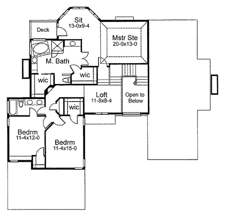 House Plan 65859 Second Level Plan