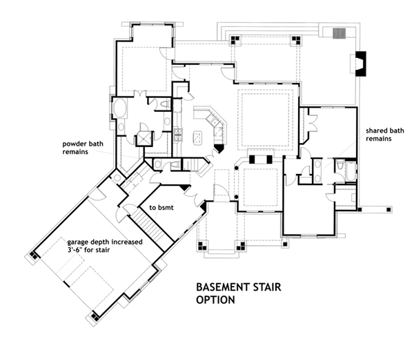 Cottage, Craftsman, Tuscan House Plan 65862 with 3 Beds, 3 Baths, 2 Car Garage Alternate Level One