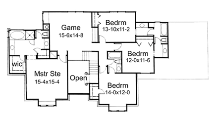 House Plan 65864 Second Level Plan