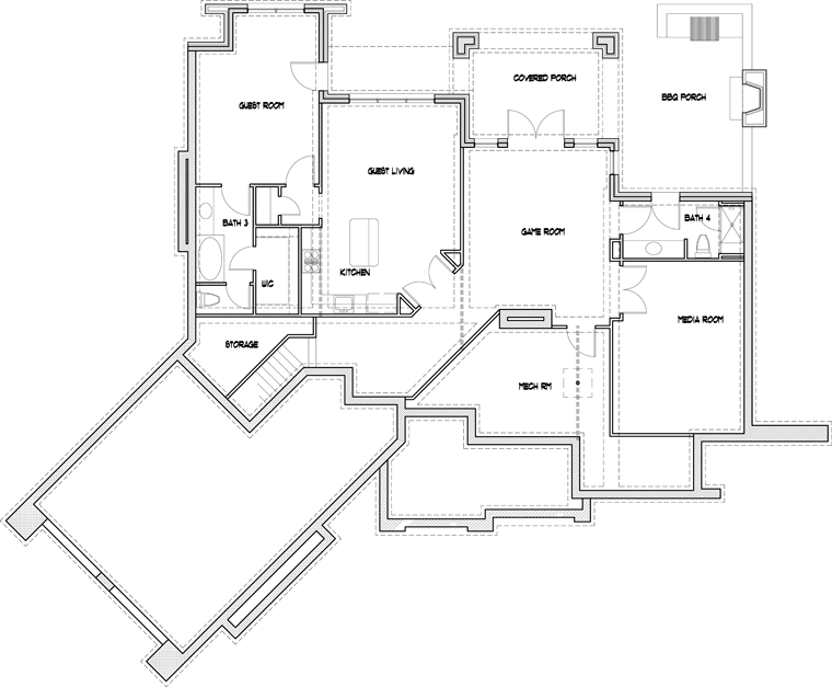 House Plan 65867 Lower Level