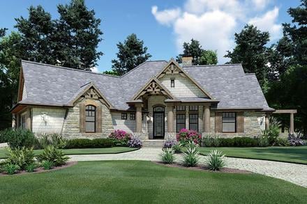 Craftsman Tuscan Elevation of Plan 65867