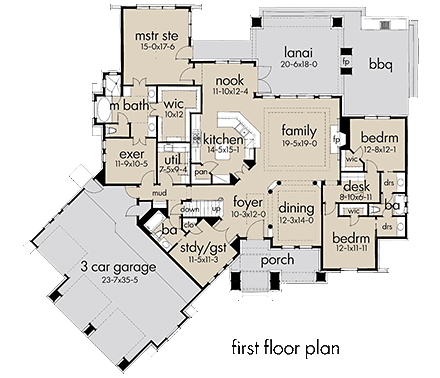 House Plan 65869 First Level Plan