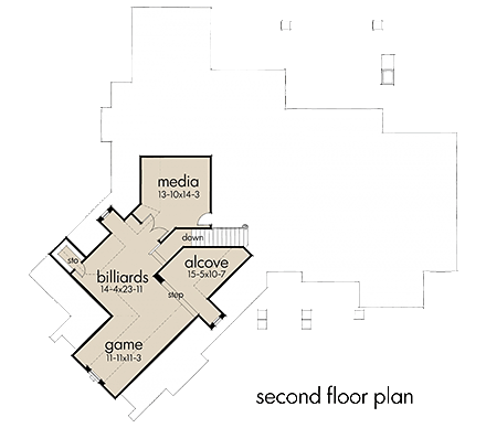 House Plan 65869 Second Level Plan