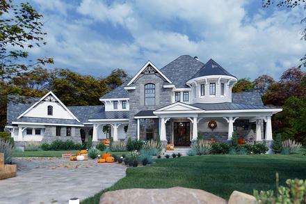 Cottage Craftsman European Tuscan Elevation of Plan 65872