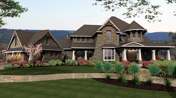 Cottage, Craftsman, European, Tuscan Plan with 3349 Sq. Ft., 4 Bedrooms, 4 Bathrooms, 3 Car Garage Picture 16