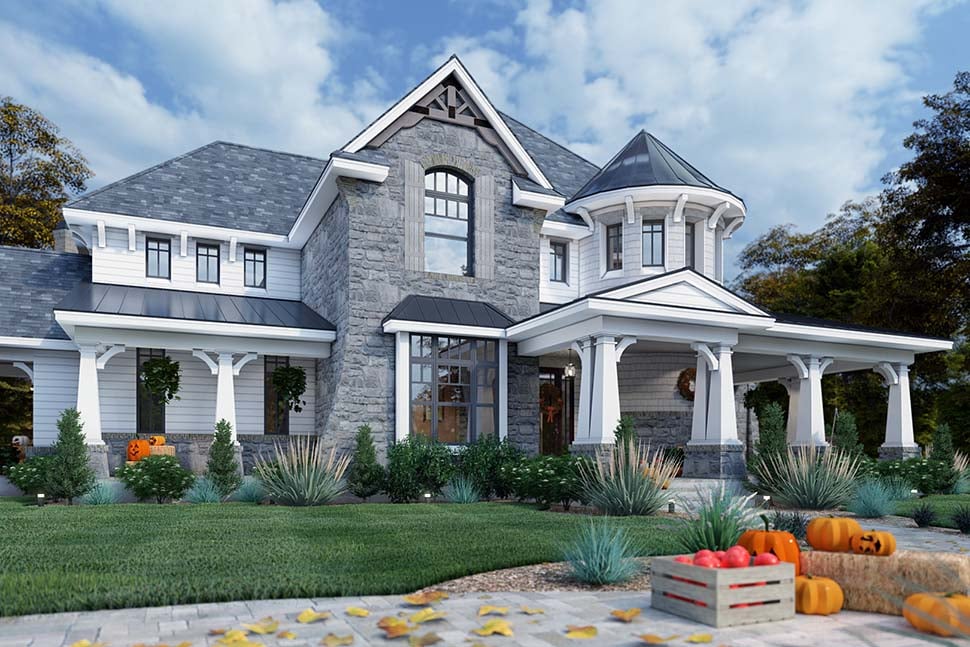 Cottage, Craftsman, European, Tuscan Plan with 3349 Sq. Ft., 4 Bedrooms, 4 Bathrooms, 3 Car Garage Picture 5