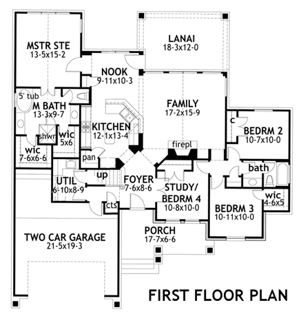 House Plan 65873 First Level Plan