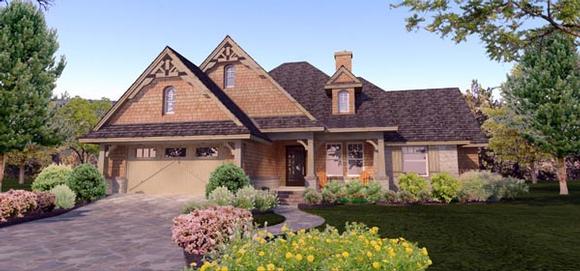 Cottage, Craftsman, Ranch, Tuscan House Plan 65873 with 4 Beds, 2 Baths, 2 Car Garage Elevation