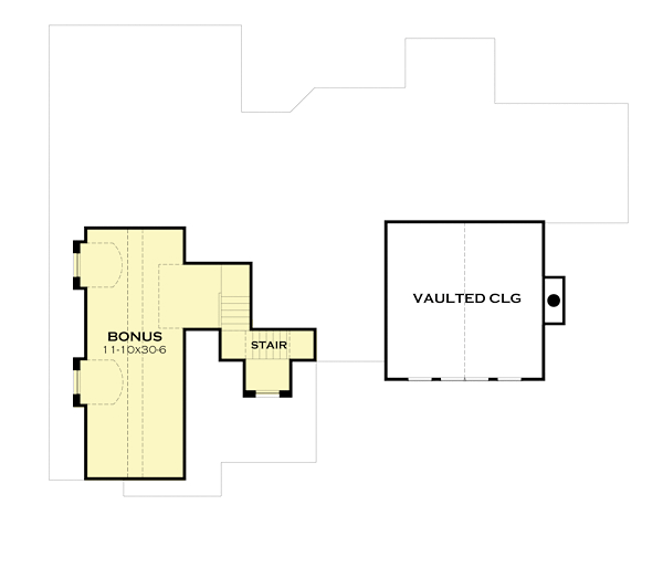 Bungalow Cottage Country Tuscan Level Two of Plan 65875