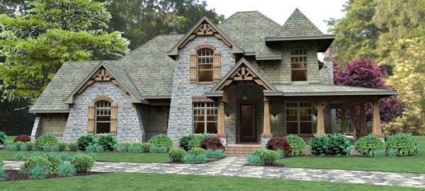 Craftsman, Tuscan Plan with 2487 Sq. Ft., 4 Bedrooms, 3 Bathrooms, 3 Car Garage Elevation