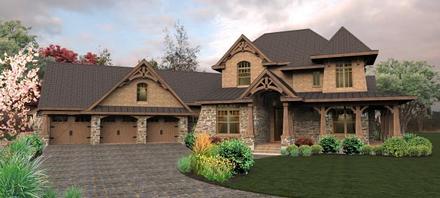 Craftsman Tuscan Elevation of Plan 65880