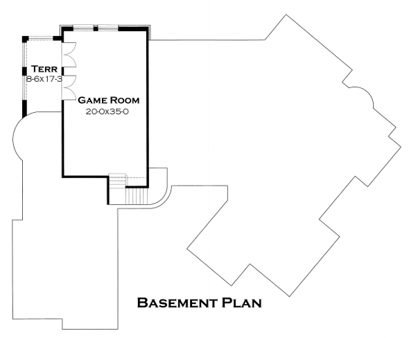 Italian Mediterranean Tuscan Lower Level of Plan 65881