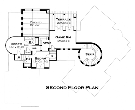 House Plan 65881 Second Level Plan