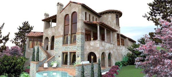 Italian, Mediterranean, Tuscan Plan with 4373 Sq. Ft., 4 Bedrooms, 5 Bathrooms, 2 Car Garage Picture 5