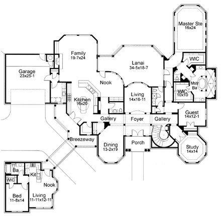 House Plan 65885 First Level Plan