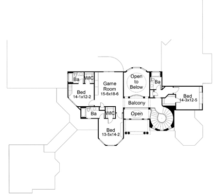 House Plan 65885 Second Level Plan