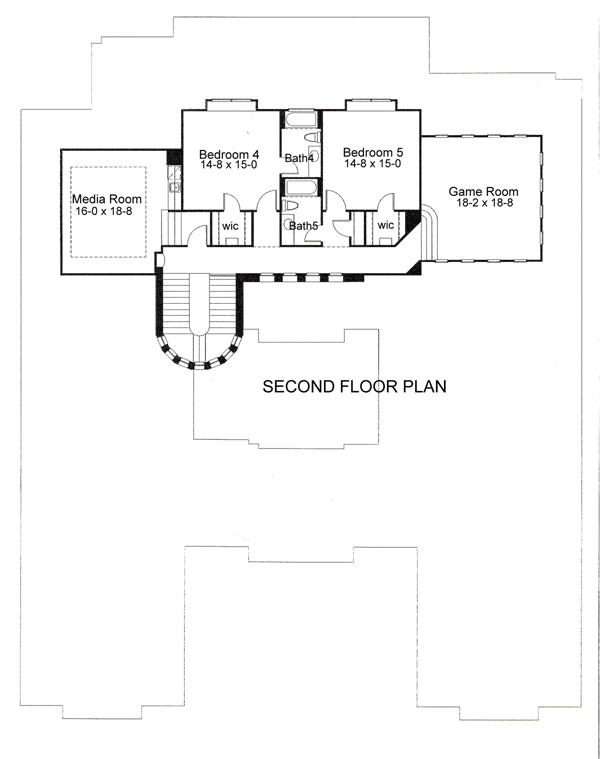 Mediterranean Traditional Level Two of Plan 65886