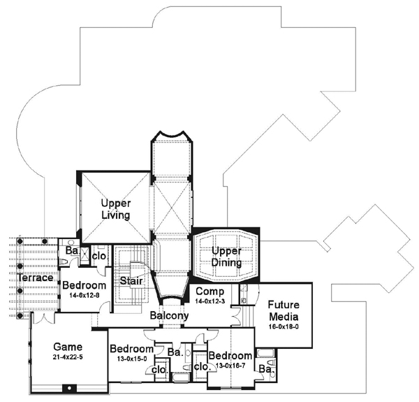 Mediterranean Traditional Level Two of Plan 65887