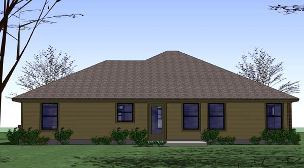 Cottage Country Traditional Rear Elevation of Plan 65889