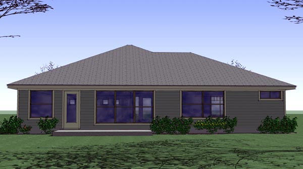 Cottage Country Traditional Rear Elevation of Plan 65890