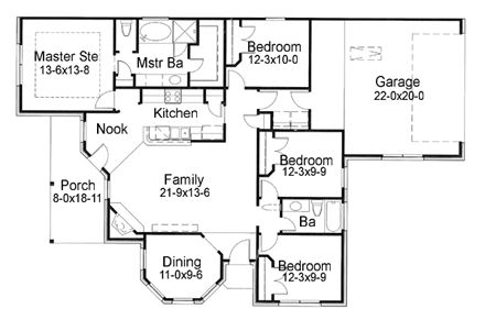 House Plan 65891 First Level Plan