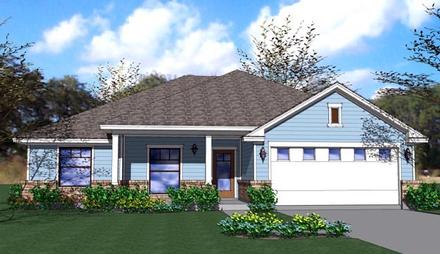 Cottage Craftsman Traditional Elevation of Plan 65892