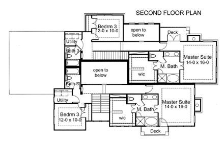 Multi-Family Plan 65895 Second Level Plan