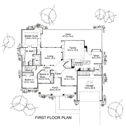 House Plan 65896 First Level Plan