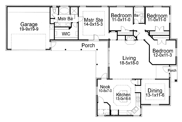 Country Southern Traditional Level One of Plan 65897