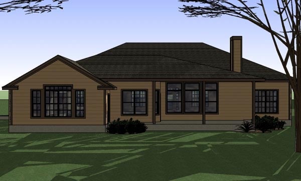 Cottage Country Traditional Rear Elevation of Plan 65898