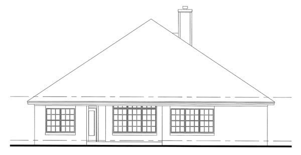 Cottage Country Traditional Rear Elevation of Plan 65899