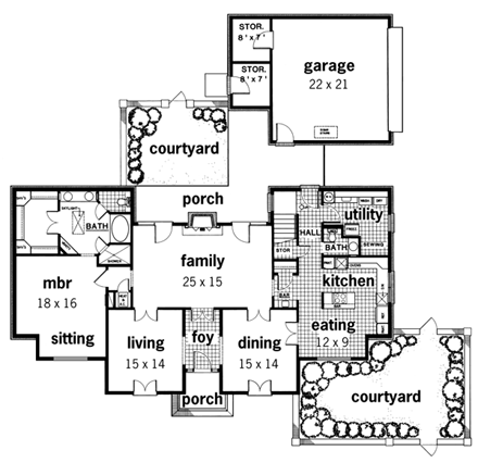 House Plan 65900 First Level Plan