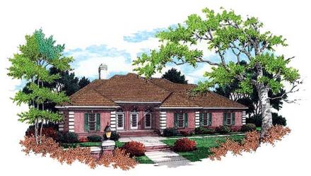 European One-Story Elevation of Plan 65902