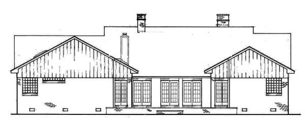 Country Rear Elevation of Plan 65905