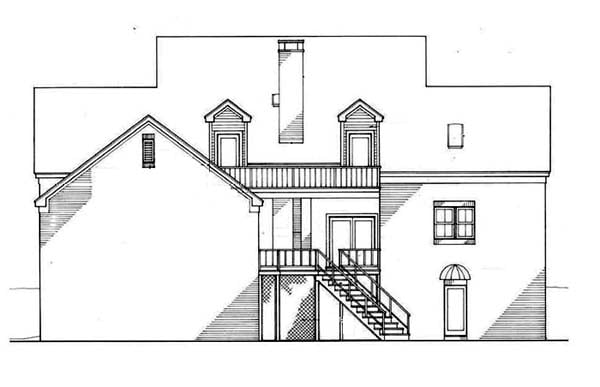 Farmhouse Rear Elevation of Plan 65906